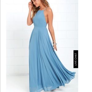 Lulus Mythical Kind of Love Dress Large Slate Blue